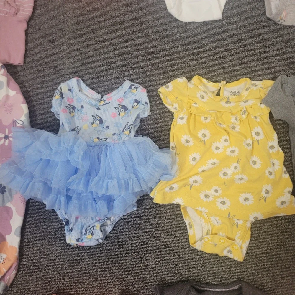 Various Brands Lot of 13 Size 0-3 Months One Pieces Lot Baby Girl Infant Bundle